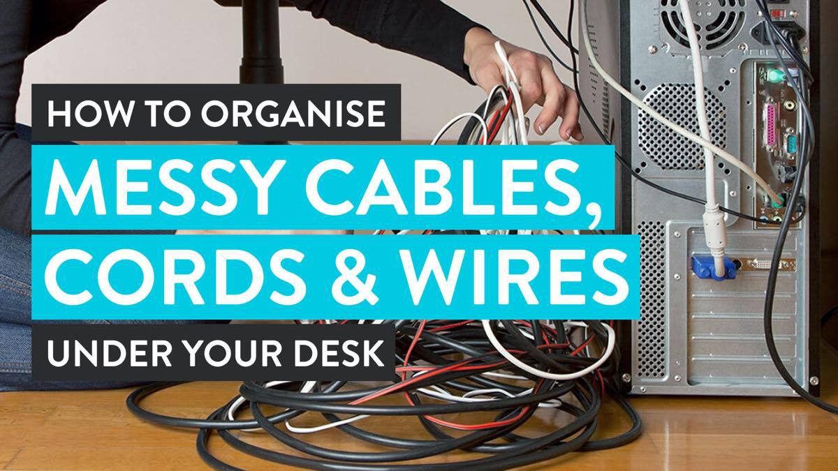 Hide Computer Cords When Your Desk is in the Center of the Room