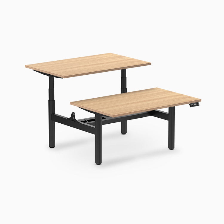 Desky electric Back to Back Round Leg Melamine sublime teak desktop