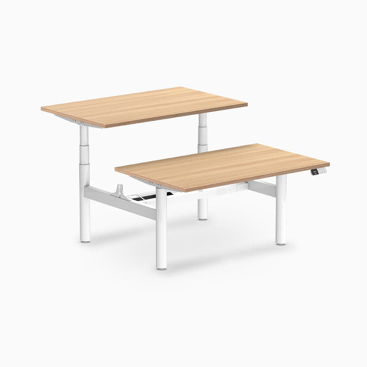 Desky electric Back to Back Round Leg Melamine sublime teak desktop