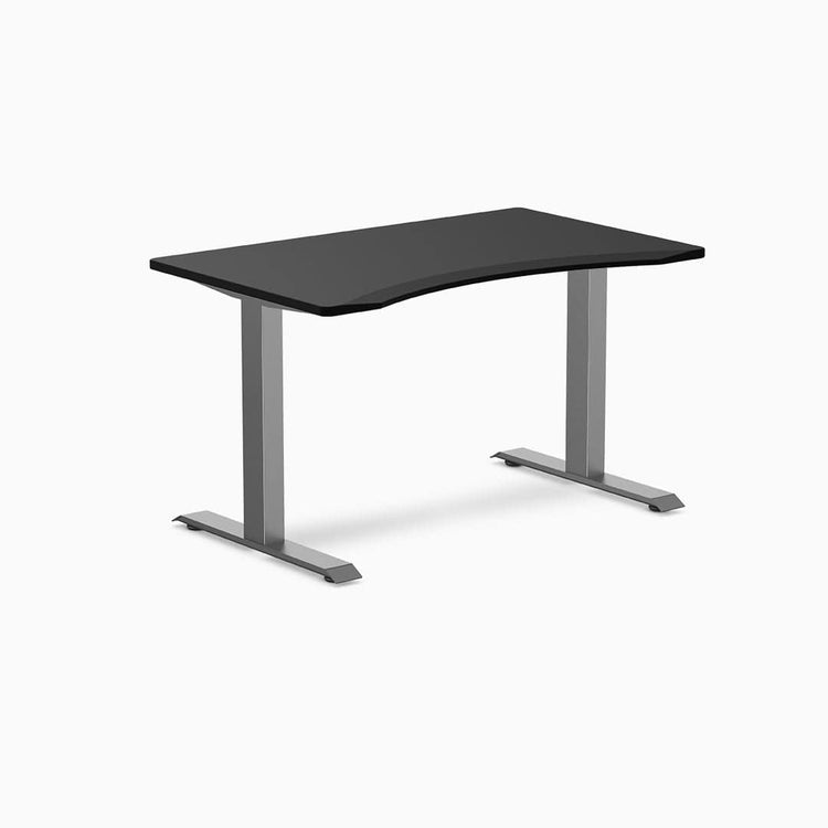 Desky ergo black melamine with space gray legs 1200mm