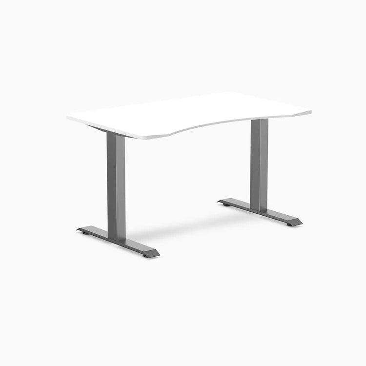 Desky ergo white melamine with space gray legs 1200mm