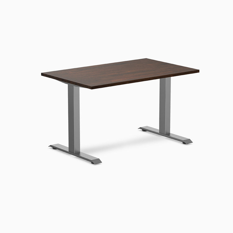 Desky 1200mm rubberwood dark walnut fixed desk in space grey
