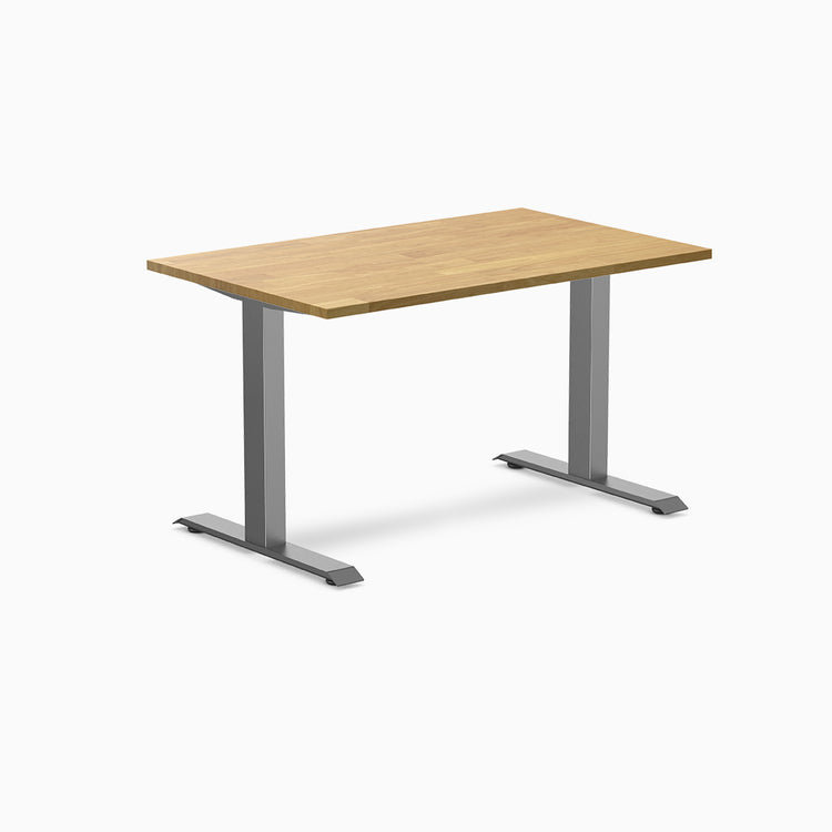 Desky 1200mm rubberwood light oak fixed desk in space grey