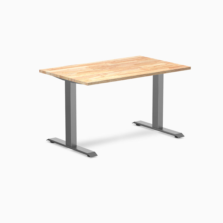 Desky 1200mm rubberwood natural fixed desk in space grey