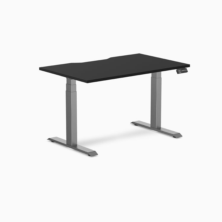 Dual scalloped desky desk in black