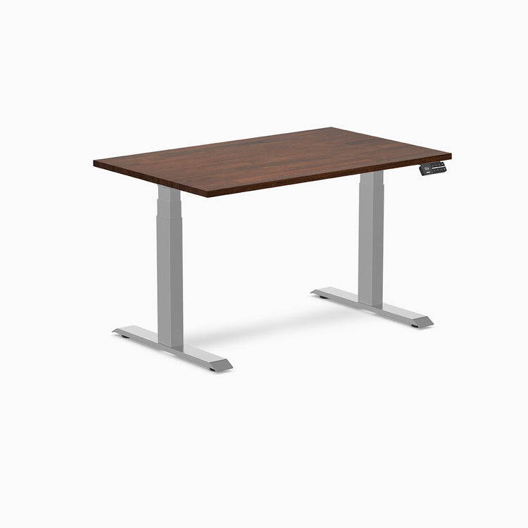 Almost Perfect Desky Dual Rubberwood Sit Stand Desk-Red Walnut Desky®