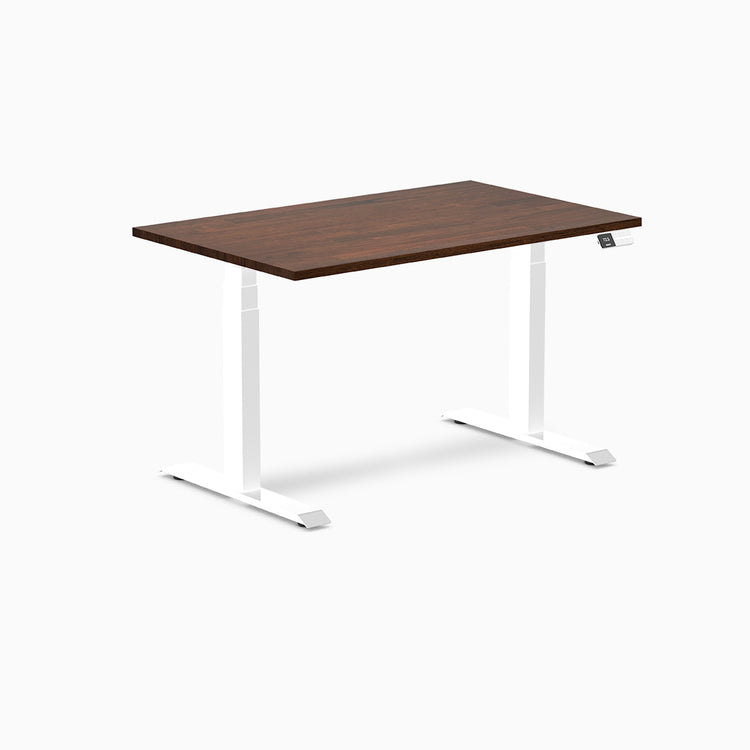 Almost Perfect Desky Dual Rubberwood Sit Stand Desk-Red Walnut Desky®