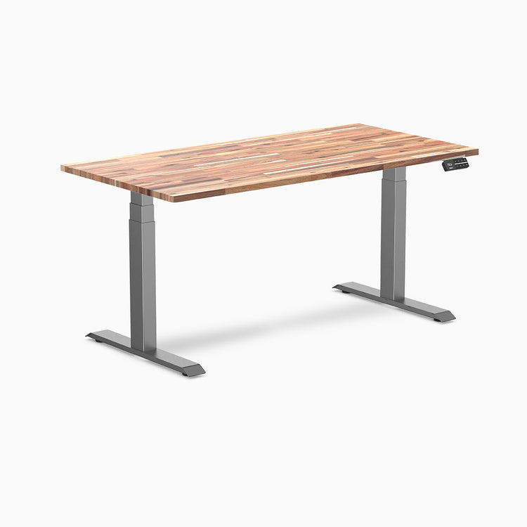 Desky Dual Softwood Sit Stand Desk in acacia
