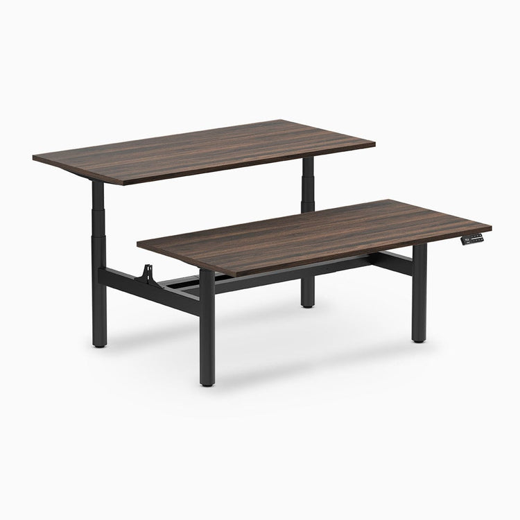 Desky electric Back to Back Round Leg Melamine jarrah legno desktop