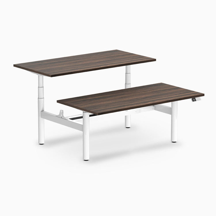 Desky electric Back to Back Round Leg Melamine jarrah legno desktop