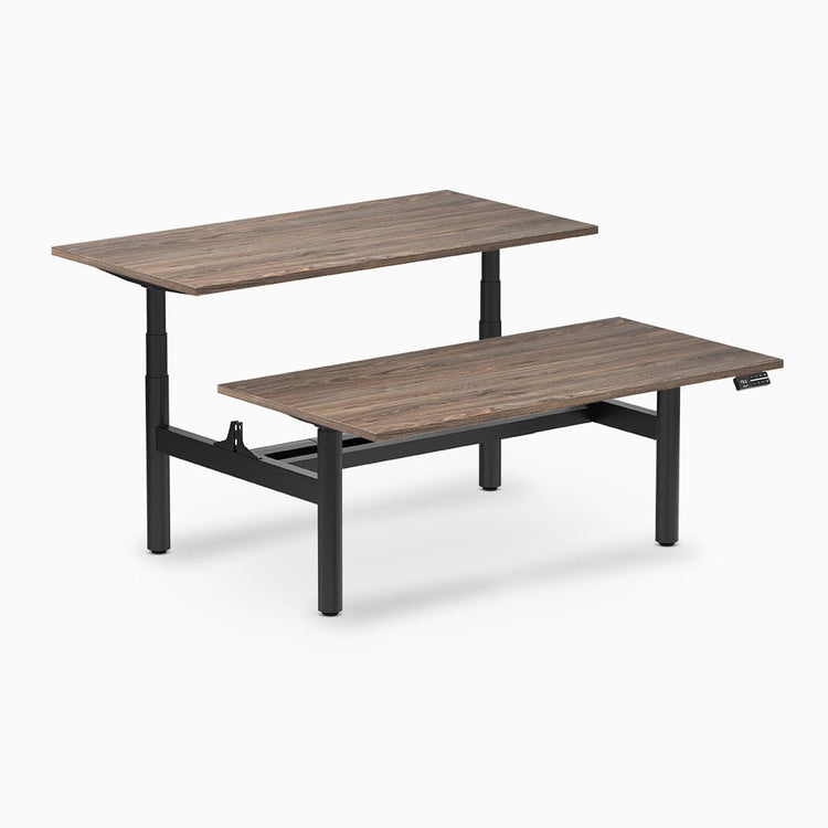 Desky electric Back to Back Round Leg Melamine natural walnut desktop