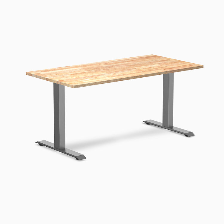 Desky 1500mm rubberwood natural fixed desk in space grey