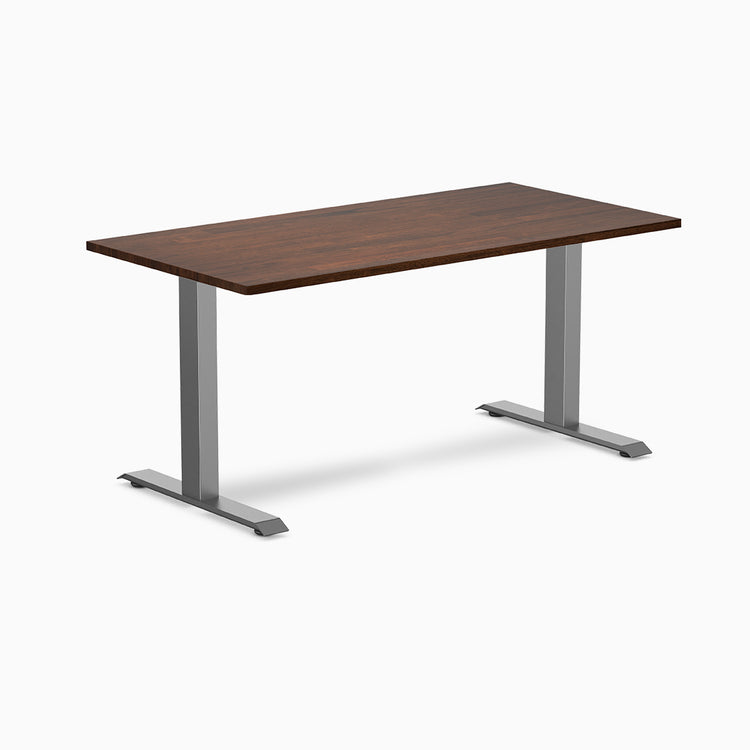 Desky 1500mm rubberwood red walnut fixed desk in space grey
