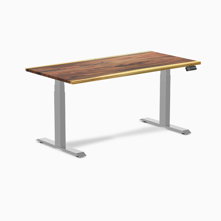 Desky Dual Hardwood Sit Stand Desk-Dual Desks-Desky-Saman-1500x750mm-Grey-Desky® Australia