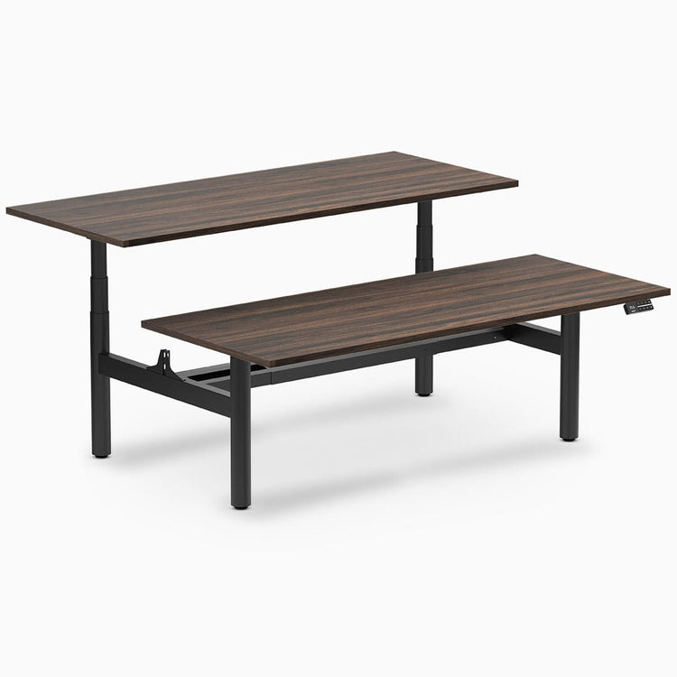 Desky electric Back to Back Round Leg Melamine jarrah legno desktop