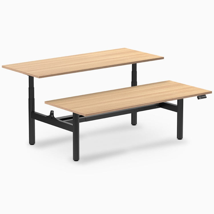 Desky electric Back to Back Round Leg Melamine sublime teak desktop