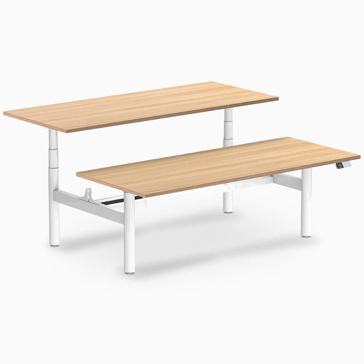 Desky electric Back to Back Round Leg Melamine sublime teak desktop