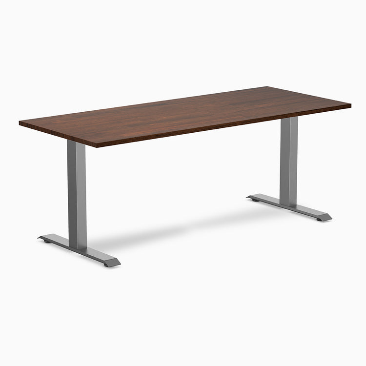 Desky 1800mm rubberwood red walnut fixed desk in space grey