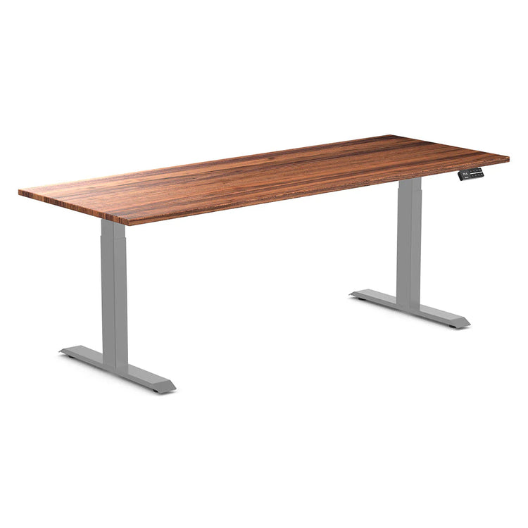 Desky Dual Hardwood Sit Stand Desk-Dual Desks-Desky-Pheasantwood-1200x750mm-Matte Black-Desky® Australia