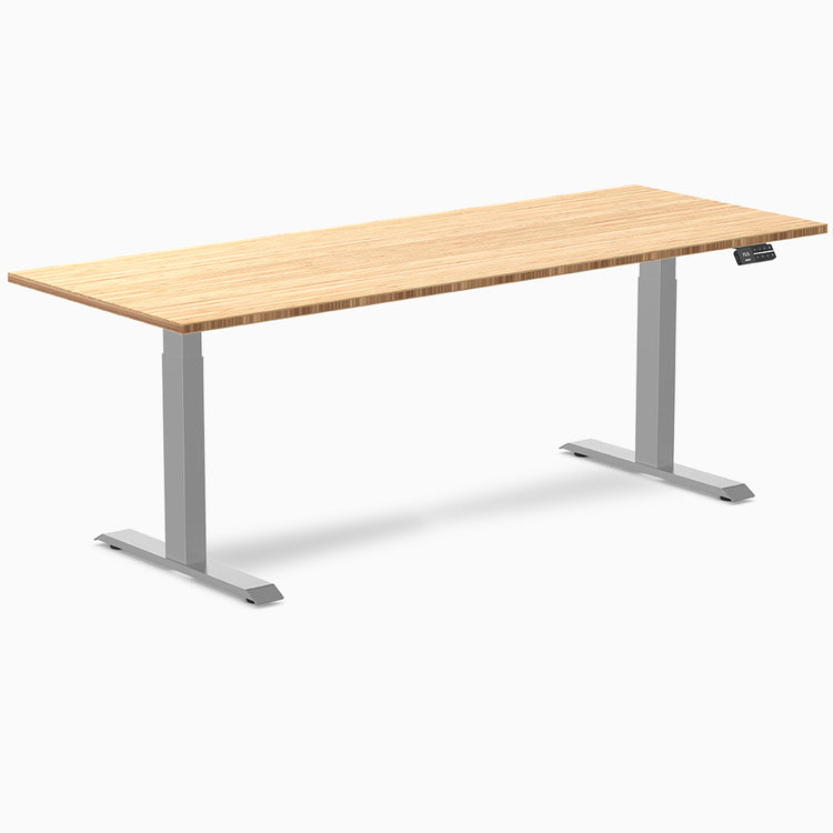 Electric dual bamboo sit stand desk Bamboo - Desky