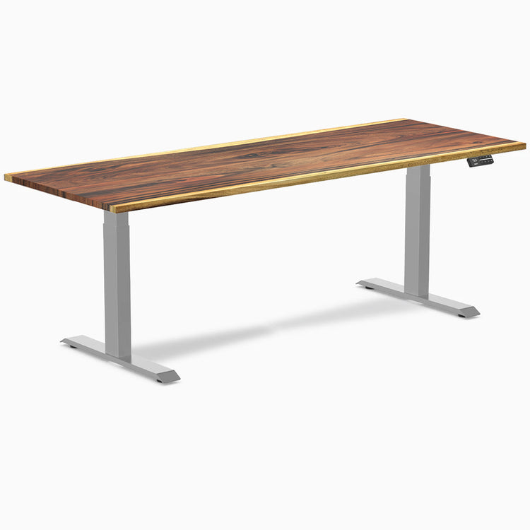 Desky Dual Hardwood Sit Stand Desk-Dual Desks-Desky-Saman-2000x750mm-Grey-Desky® Australia