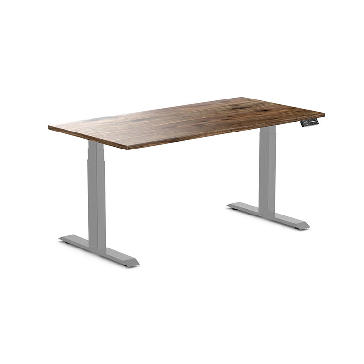 Desky Dual Hardwood Sit Stand Desk-Dual Desks-Desky-Pheasantwood-1200x750mm-Matte Black-Desky® Australia