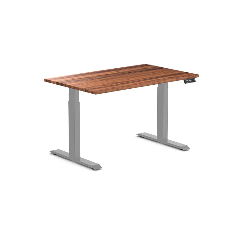 Desky Dual Hardwood Sit Stand Desk-Dual Desks-Desky-Pheasantwood-1200x750mm-Matte Black-Desky® Australia