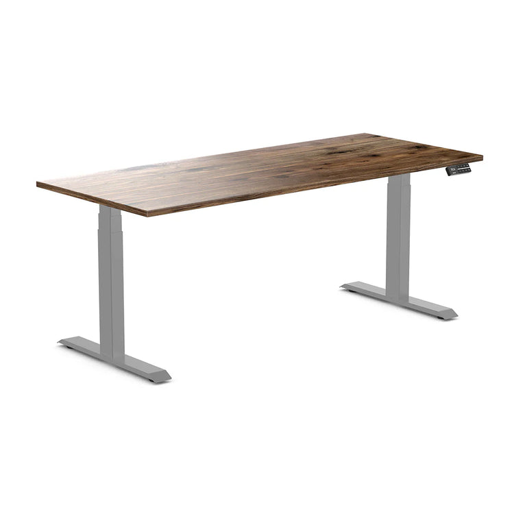 Desky Dual Hardwood Sit Stand Desk-Dual Desks-Desky-Pheasantwood-1200x750mm-Matte Black-Desky® Australia