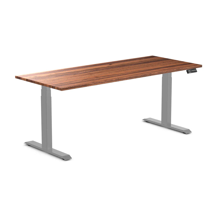 Desky Dual Hardwood Sit Stand Desk-Dual Desks-Desky-Pheasantwood-1200x750mm-Matte Black-Desky® Australia