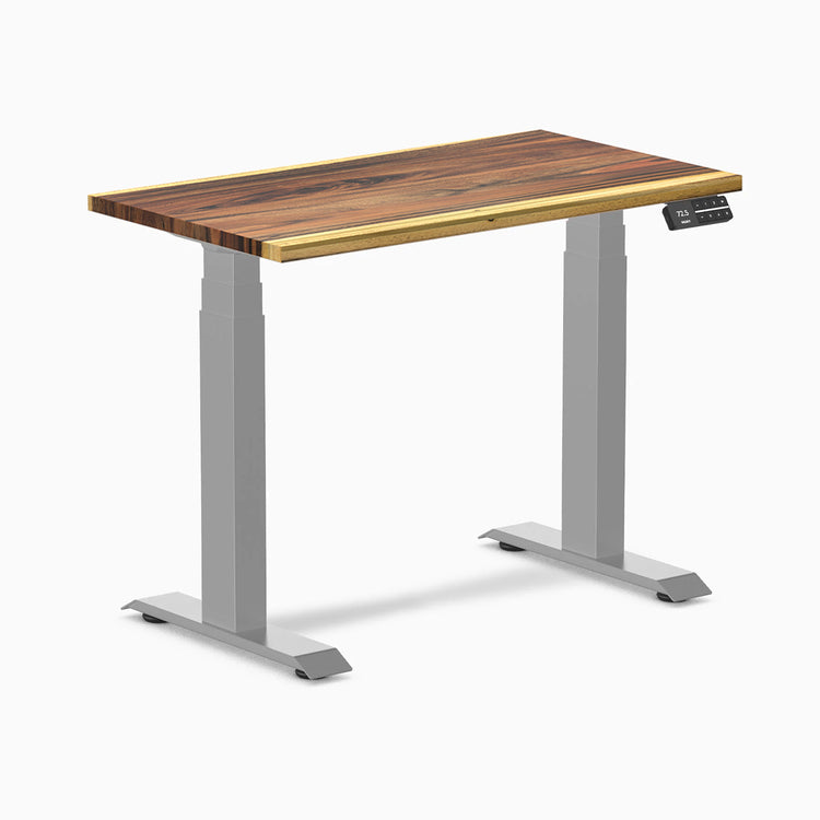 Desky Dual Mini Hardwood Sit Stand Desk-Dual Desks-Desky-Saman-900x500mm-Grey-Desky® Australia