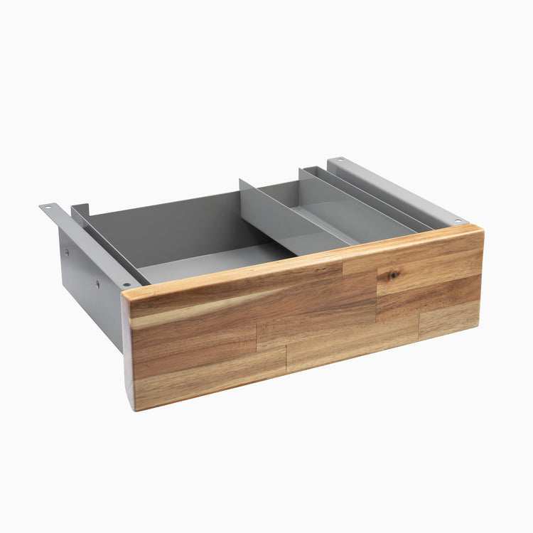 Almost Perfect Desky Minimal Under Desk Drawer - Acacia Softwood Grey Frame