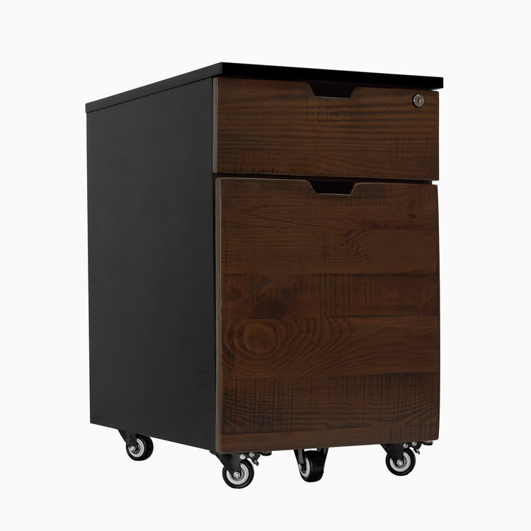 Softwood Rustic Pine Black minimal filing cabinet