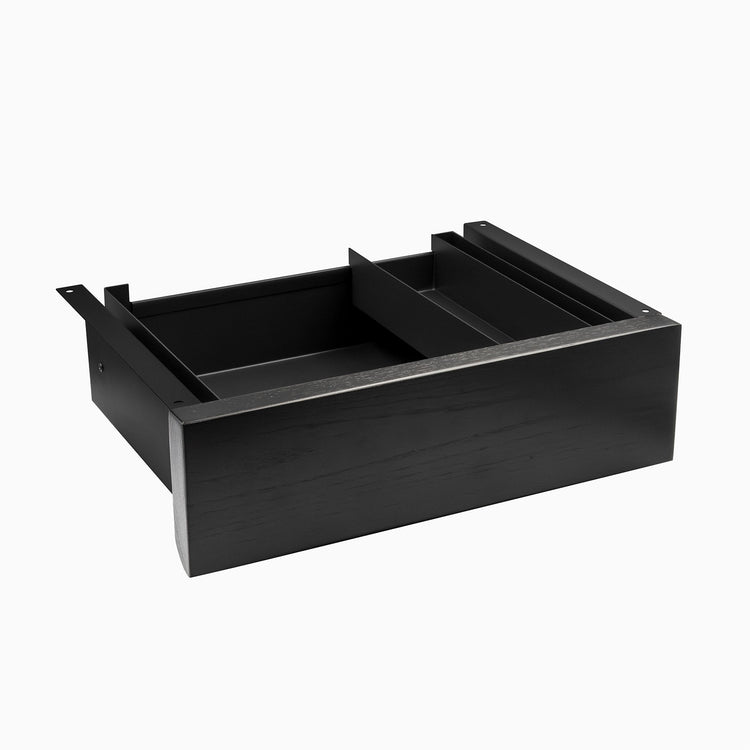 Desky Minimal Under Desk Drawer - Black Ash Hardwood Black Frame