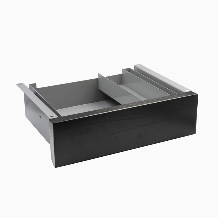 Desky Minimal Under Desk Drawer - Black Ash Hardwood Grey Frame