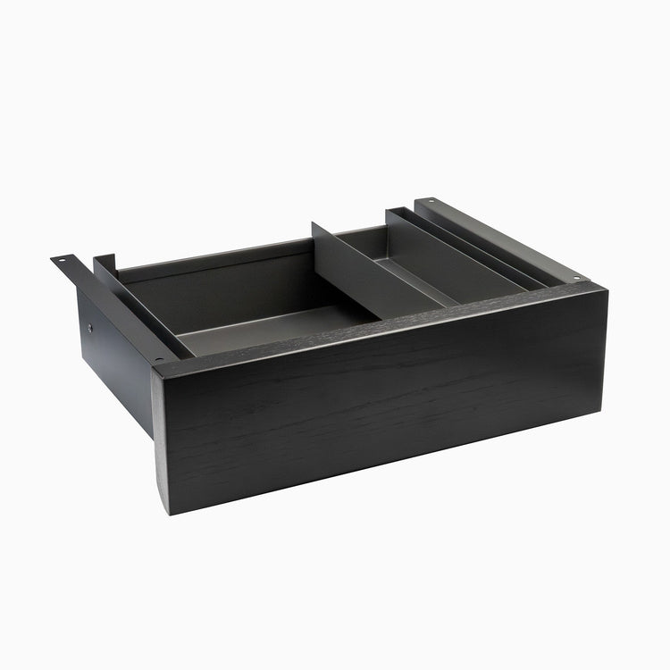 Desky Minimal Under Desk Drawer - Black Ash Hardwood Space Grey Frame