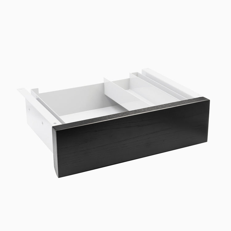 Desky Minimal Under Desk Drawer - Black Ash Hardwood White Frame