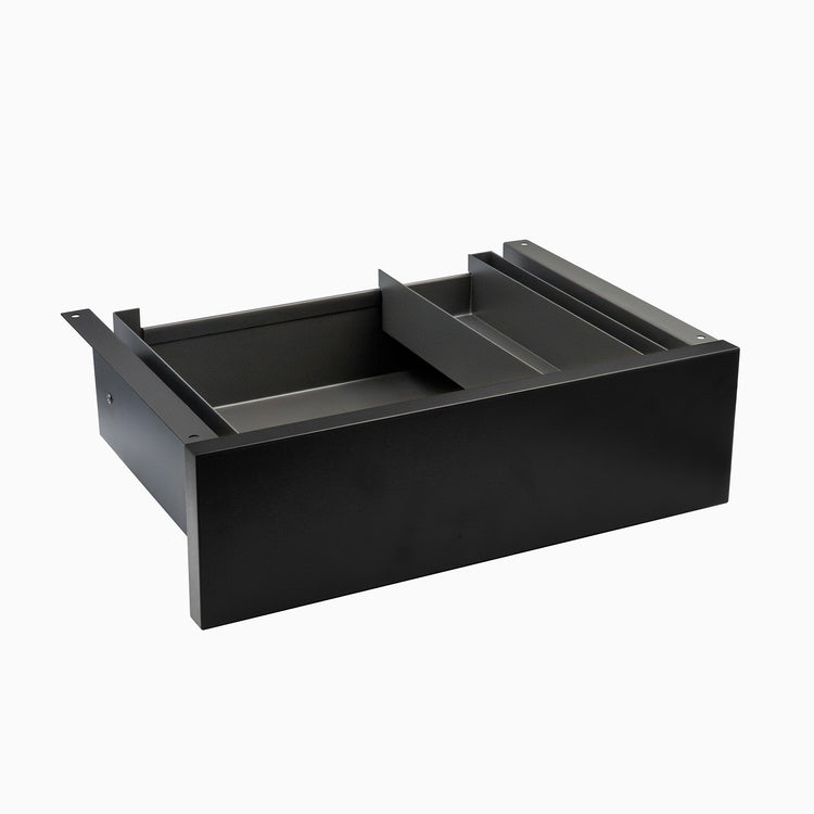 Desky Minimal Under Desk Drawer - Black Melamine Space Grey Frame