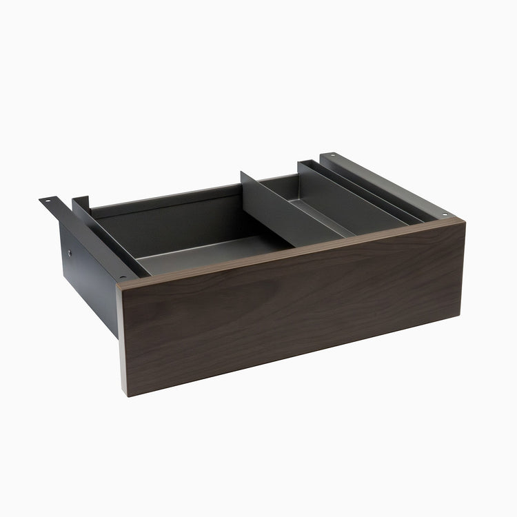 Desky Minimal Under Desk Drawer - Burnished Wood Melamine Space Grey Frame