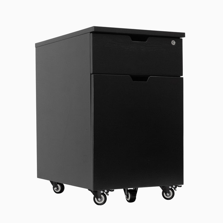 Minimal filing cabinet black ash black frame