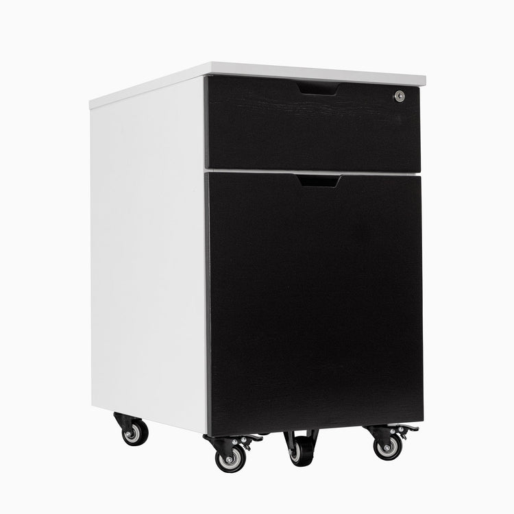 Minimal filing cabinet black ash white frame