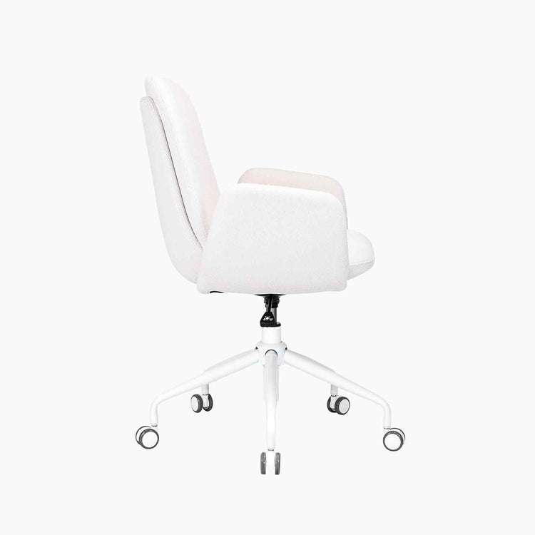 Height adjustable white cavalier chair - Desky