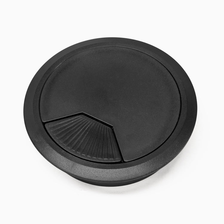 Black desk cable grommet hole