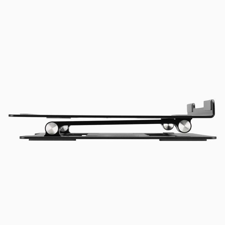 Black adjustable laptop stand riser