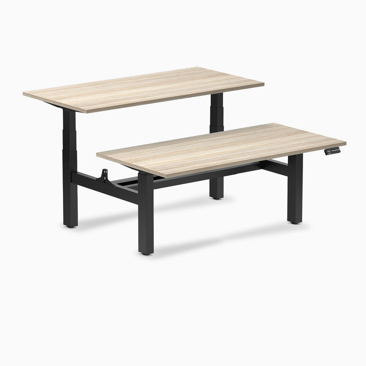 Desky Back to Back Melamine Sit Stand Workstation