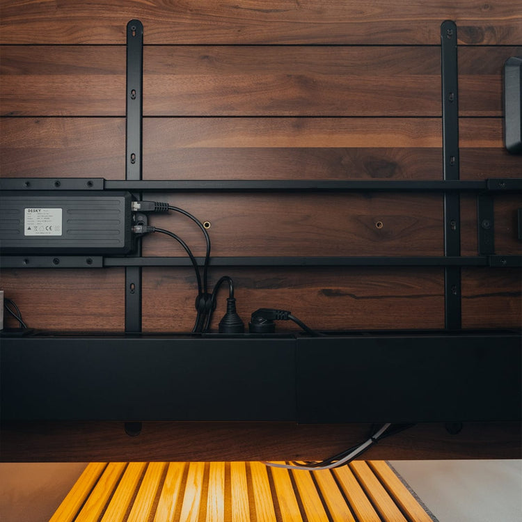 Desky Integrated Cable & Power Channel-Matte Black Desky®