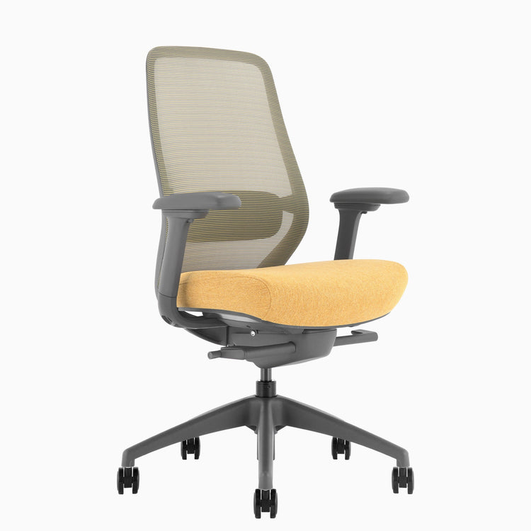 Yellow coilflex chair no headrest - Desky