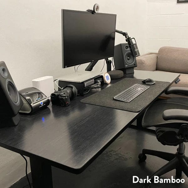 Desky Dual Bamboo Sit Stand Desk
dark bamboo wfh setup