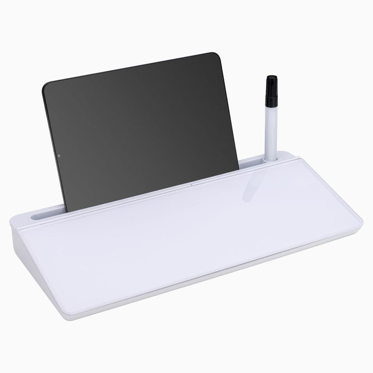 Desky Desktop Whiteboard in white tablet slot