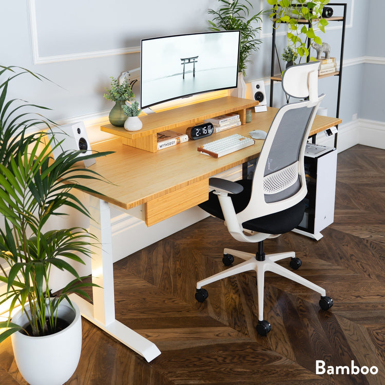 Almost Perfect Desky Dual Bamboo Sit Stand Desk-Desky® Australia