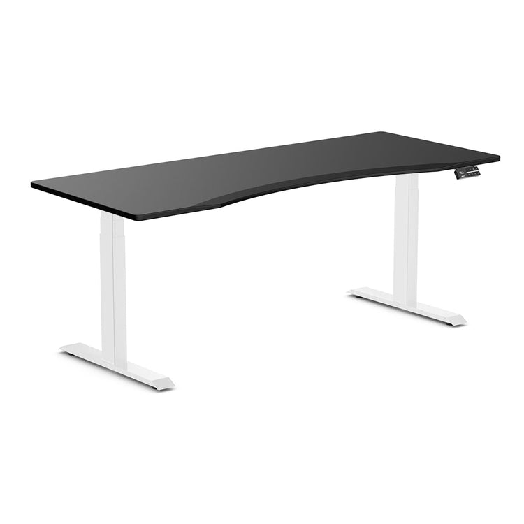 Almost Perfect Desky Dual Ergo Edge Sit Stand Desk-Black Desky®